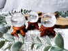Clear Quartz Sphere with Wooden Holder | 1in Crystal Ball for Clarity and Energy Amplification