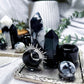 Moonstone & Obsidian Crystal Tarot, Incense & Chime Holder | Handmade Altar Decor | 4 Inch Silver Altar