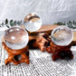 Clear Quartz Sphere with Wooden Holder | 1in Crystal Ball for Clarity and Energy Amplification