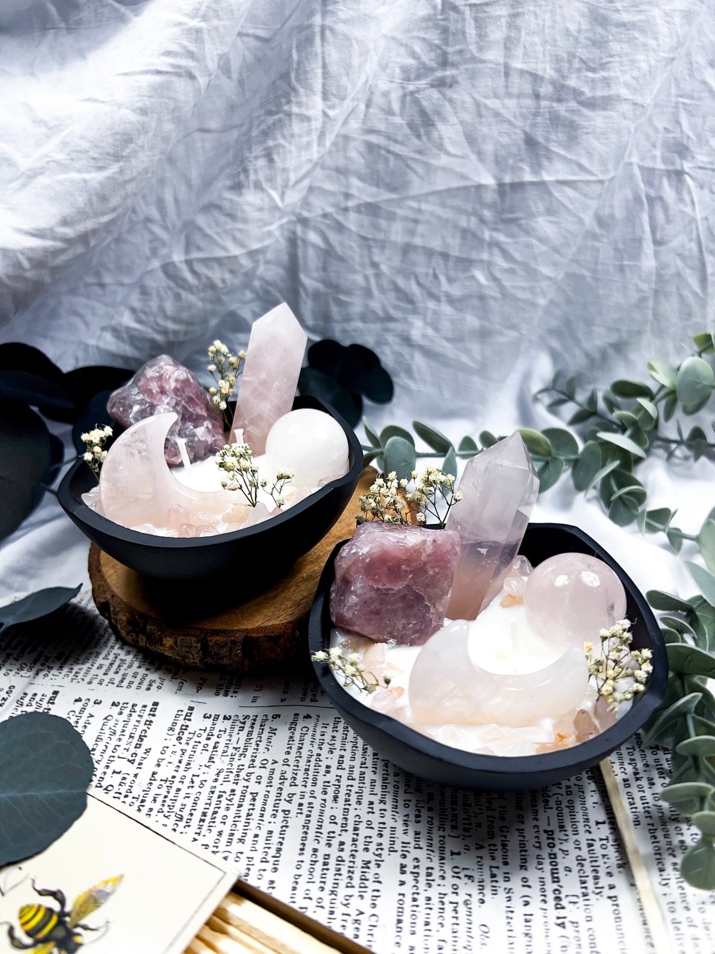 Rose Quartz Bowl | Cast Iron Candle