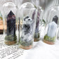 Mini Crystal Glass Domes for Protection Clarity Intuition and Grounding | Pocket Altar Decor with Moss Base