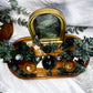 Moss Agate Acacia Altar Tray | Tealight, Chime & Incense Setup | Grounding, Growth & Stability