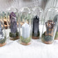 Mini Crystal Glass Domes for Protection Clarity Intuition and Grounding | Pocket Altar Decor with Moss Base