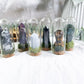 Mini Crystal Glass Domes for Protection Clarity Intuition and Grounding | Pocket Altar Decor with Moss Base