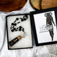 The Black Current Rosary | Pentacle Charm & Spell Jar | Warding & Energy Protection Tool