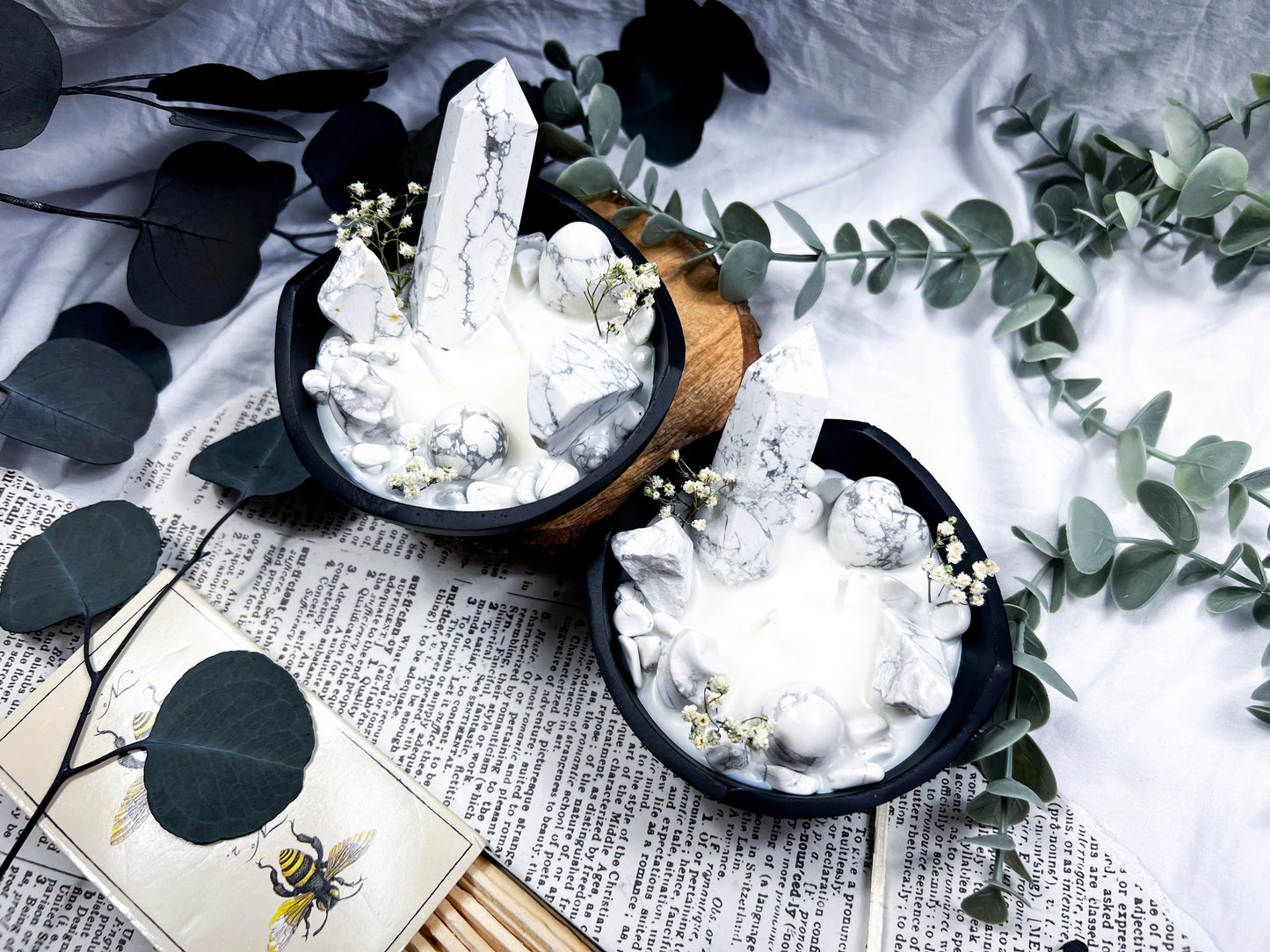 Howlite Bowl | Cast Iron Candle