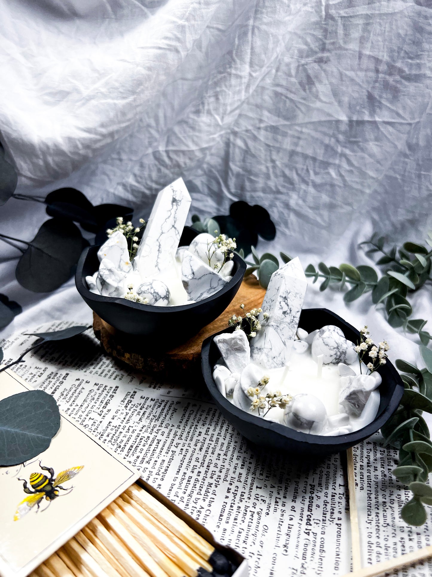 Howlite Bowl | Cast Iron Candle