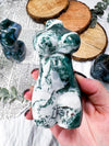 Moss Agate Goddess Body | Curvy Crystal Sculpture | 4–5in Hand-Carved Divine Feminine Crystal Statue