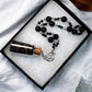 The Black Current Rosary | Pentacle Charm & Spell Jar | Warding & Energy Protection Tool