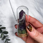 Mini Crystal Glass Domes for Protection Clarity Intuition and Grounding | Pocket Altar Decor with Moss Base