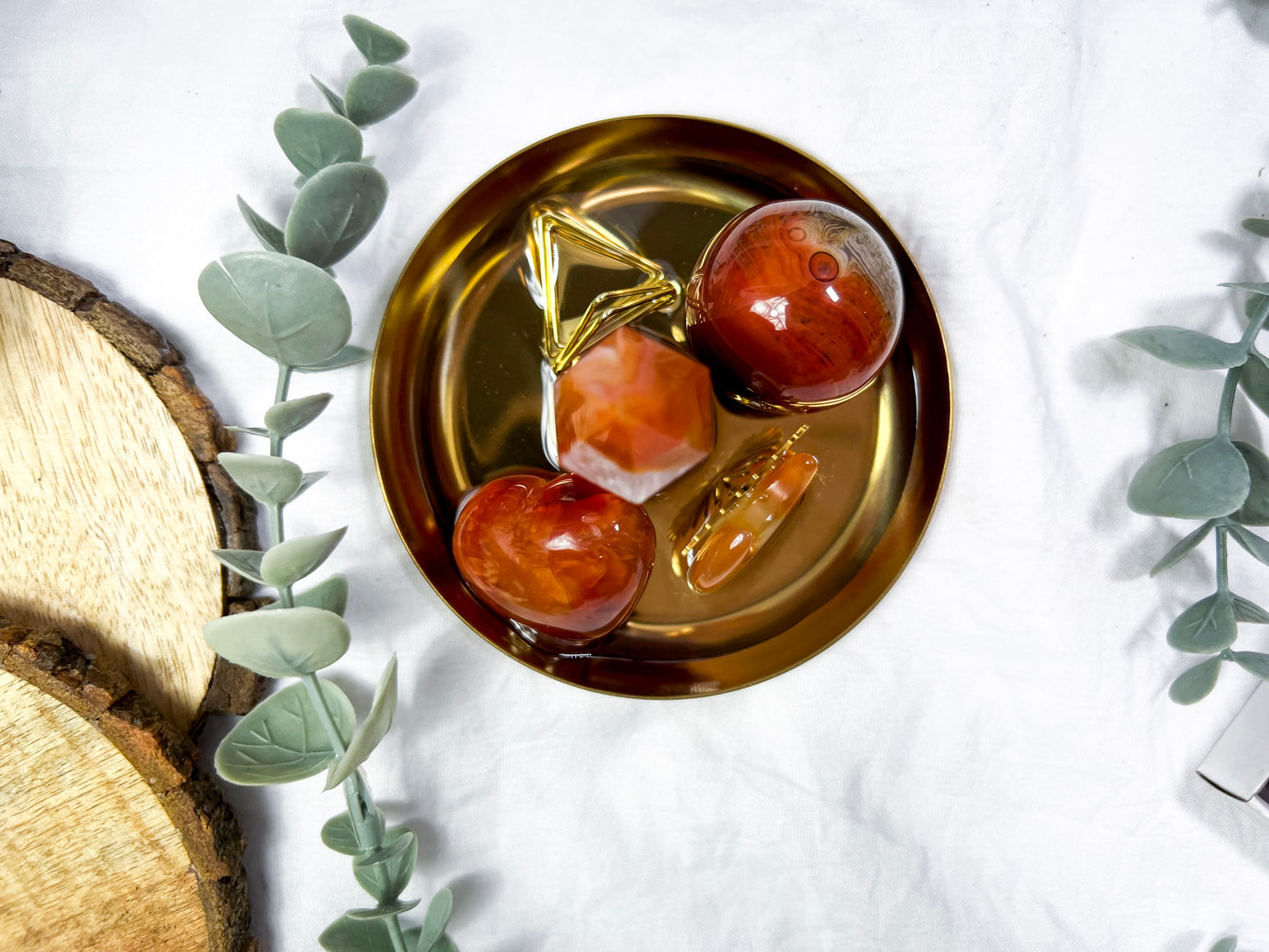 Carnelian Solstice | Mini Gold Dish Altar