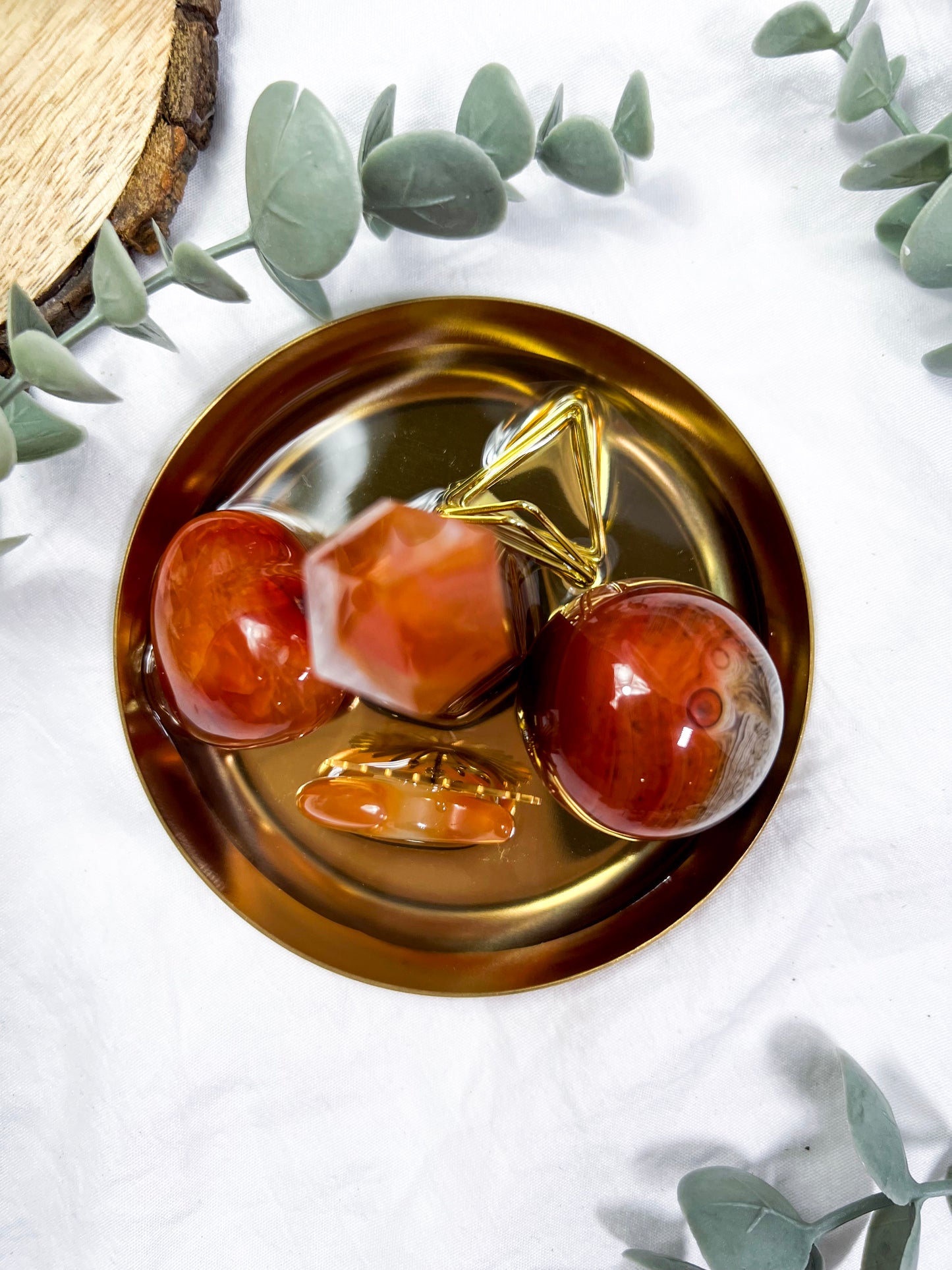 Carnelian Solstice | Mini Gold Dish Altar