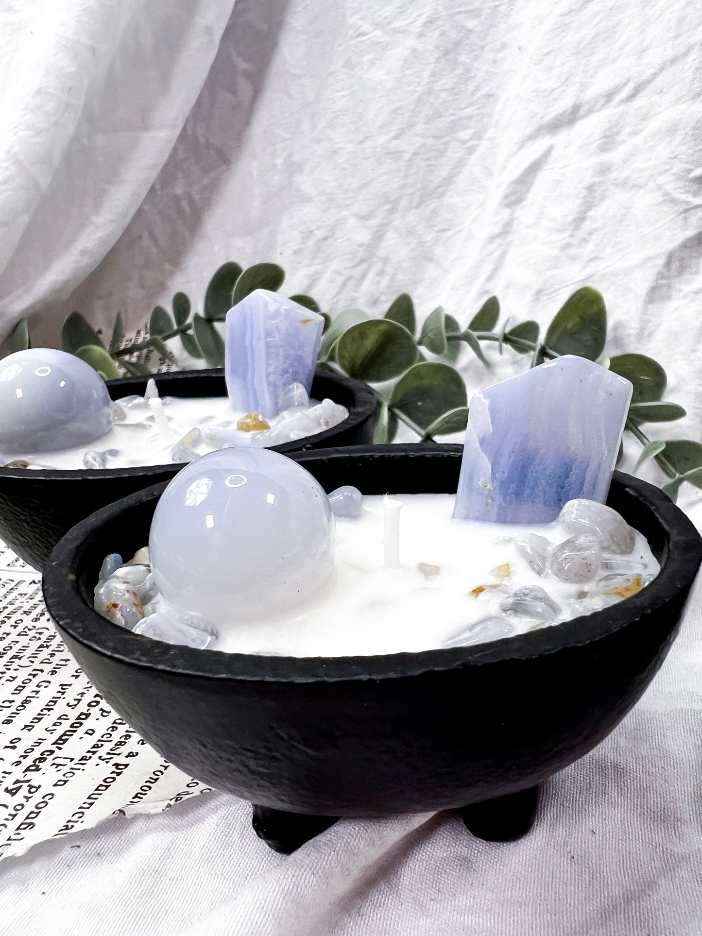 Blue Lace Spirits | Small Cauldron Candle