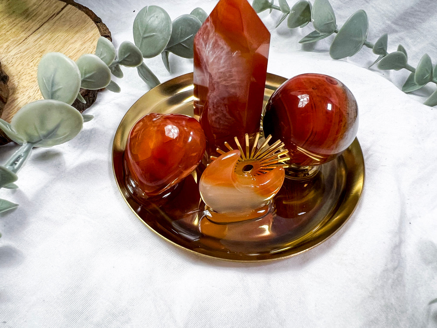 Carnelian Solstice | Mini Gold Dish Altar