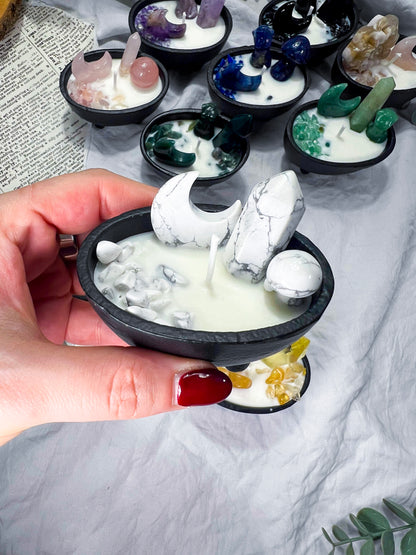 Elemental Cauldron | Crystal Cauldron Ritual Candle