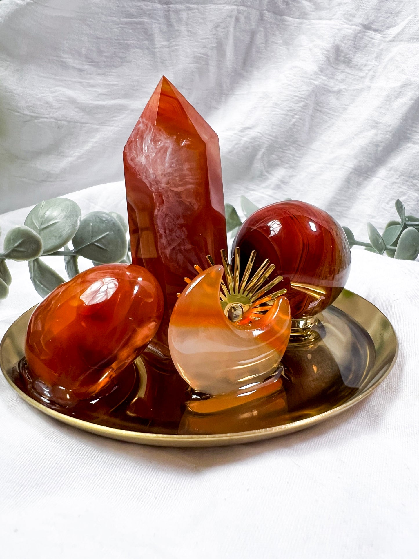 Carnelian Solstice | Mini Gold Dish Altar