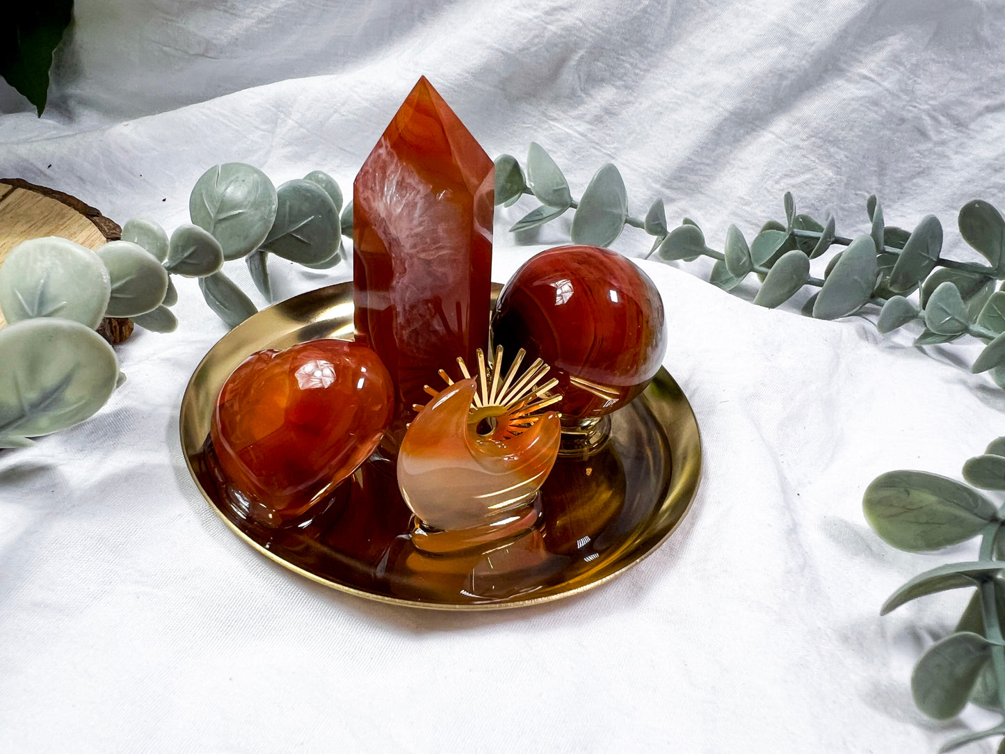 Carnelian Solstice | Mini Gold Dish Altar