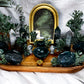 Moss Agate Acacia Altar Tray | Tealight, Chime & Incense Setup | Grounding, Growth & Stability