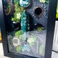 Forest Veil | Moss Agate and Obsidian Crystal Wall Hanging with Celestial Accents