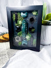 Forest Veil | Moss Agate and Obsidian Crystal Wall Hanging with Celestial Accents