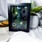 Forest Veil | Moss Agate and Obsidian Crystal Wall Hanging with Celestial Accents