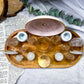Clear Quartz Crystal Altar | 10x5 Handmade Tealight, Double Chime, Zodiac Plate & Crystal Display Altar