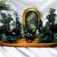 Moss Agate Acacia Altar Tray | Tealight, Chime & Incense Setup | Grounding, Growth & Stability