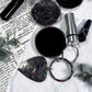 Scrying Keychain for Protection and Divination | Obsidian Pendant, Black Salt, Charm and Spell Vial