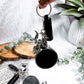 Scrying Keychain for Protection and Divination | Obsidian Pendant, Black Salt, Charm and Spell Vial
