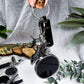 Scrying Keychain for Protection and Divination | Obsidian Pendant, Black Salt, Charm and Spell Vial