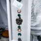 Serpent’s Fortune | Pyrite and Green Aventurine Crystal Wall Hanging with Snake and Celestial Decor