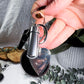Scrying Keychain for Protection and Divination | Obsidian Pendant, Black Salt, Charm and Spell Vial