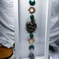 Serpent’s Fortune | Pyrite and Green Aventurine Crystal Wall Hanging with Snake and Celestial Decor