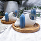Angelite & Clear Quartz Tealight Incense Holder | Mini Crystal Altar | Calm Communication Decor