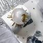 Celestial Harmony Ceramic Altar | White 5x7 with Celestite, Clear Quartz Moon, Gold Sun & Star Accents