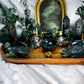 Moss Agate Acacia Altar Tray | Tealight, Chime & Incense Setup | Grounding, Growth & Stability
