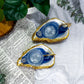 Tidal Clarity | Oyster Shell Altar with Blue Aventurine Moons, Clear Quartz Towers and Double Tealight Holders