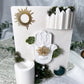 Sacred Growth Ceramic Altar | White 5x7 with Hamsa, Moss Agate Moon, Lotus, Sun and Succulent Accents