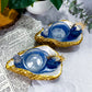 Tidal Clarity | Oyster Shell Altar with Blue Aventurine Moons, Clear Quartz Towers and Double Tealight Holders