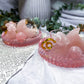 Rose Quartz Curvy Goddess Altar | Pink Glass Incense Holder, Tealight Holder & Bud Vase | Witchy Home Decor
