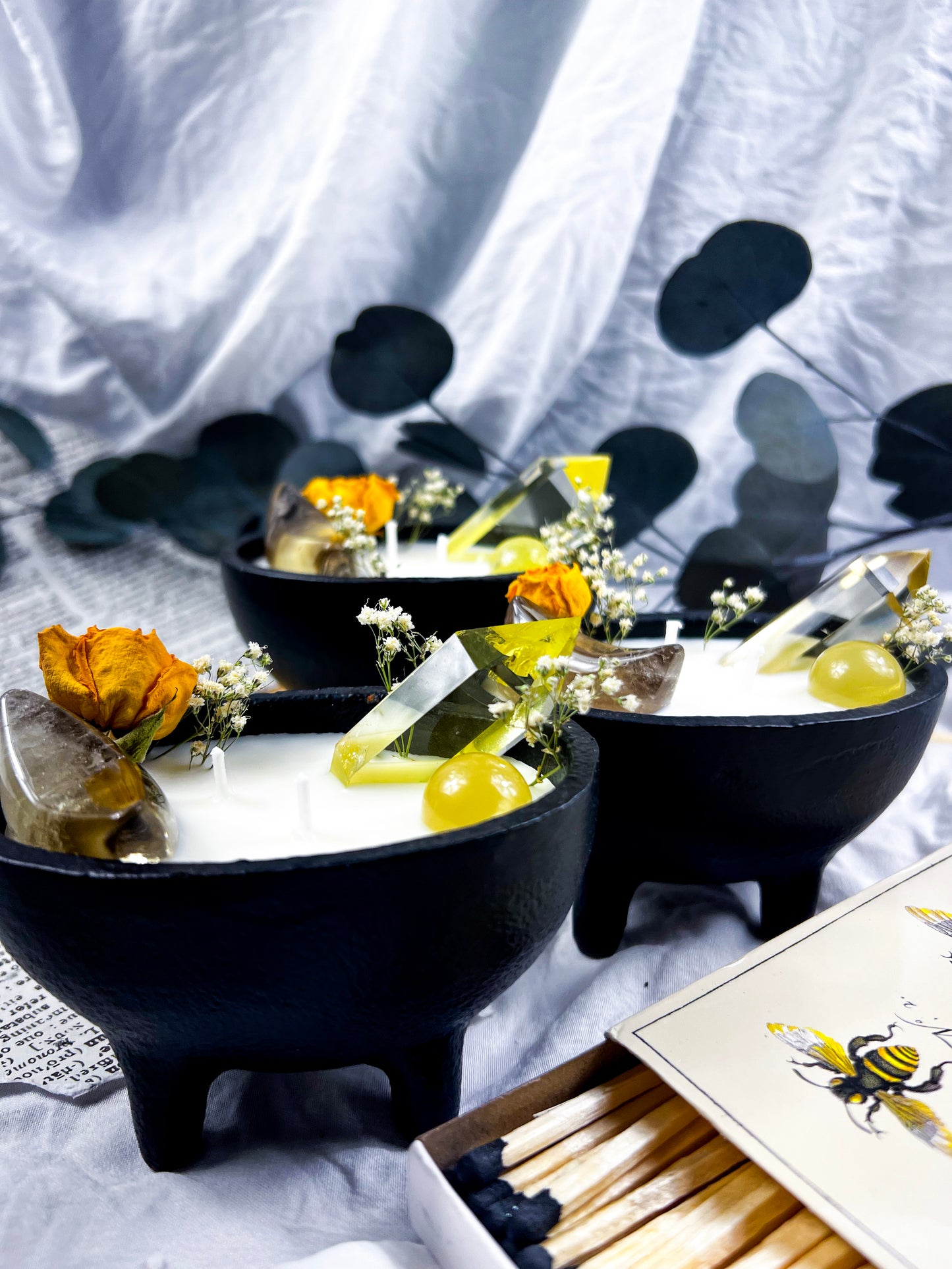 Sorcerer's Sunflower | Cast Iron Cauldron Candles