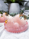 Rose Quartz Curvy Goddess Altar | Pink Glass Incense Holder, Tealight Holder & Bud Vase | Witchy Home Decor