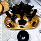 Obsidian Crystal Altar | Double Tealight, Detached Offering Bowl & Protection Meditation Altar