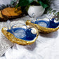 Tidal Clarity | Oyster Shell Altar with Blue Aventurine Moons, Clear Quartz Towers and Double Tealight Holders