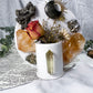 Abundance and Energy Ceramic Altar | White 5in Round with Citrine, Pyrite and Gold Sun