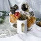 Abundance and Energy Ceramic Altar | White 5in Round with Citrine, Pyrite and Gold Sun