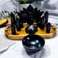 Obsidian Crystal Altar | Double Tealight, Detached Offering Bowl & Protection Meditation Altar