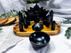 Obsidian Crystal Altar | Double Tealight, Detached Offering Bowl & Protection Meditation Altar