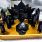 Obsidian Crystal Altar | Double Tealight, Detached Offering Bowl & Protection Meditation Altar