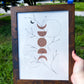 Protection Cleansing Healing Wall Art | 9x12 Framed Original Witchy Moon Phase Painting